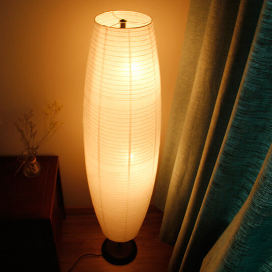 Nordic Style Rice Paper Floor Lamp - Column Design - 2-Light - Modern Lighting - Image 4
