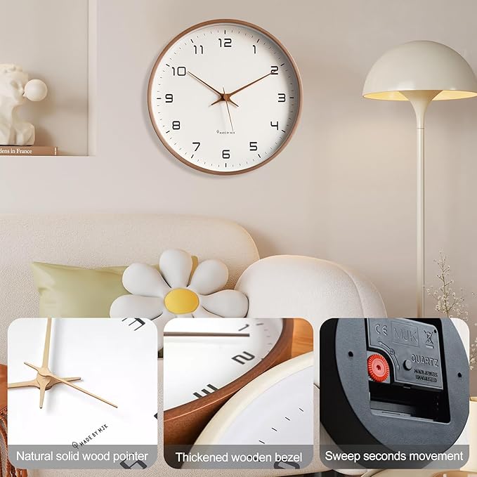 Nordic Wooden Wall Clock - Elegant Eco-Friendly Design