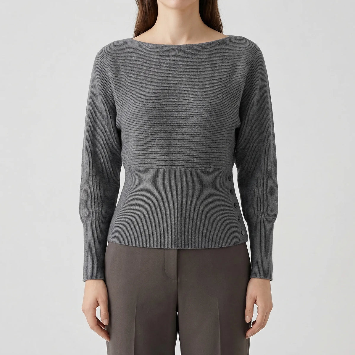 Off-the-Shoulder Batwing Knit Sweater