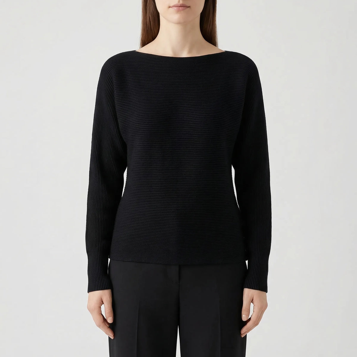 Off-the-Shoulder Batwing Knit Sweater