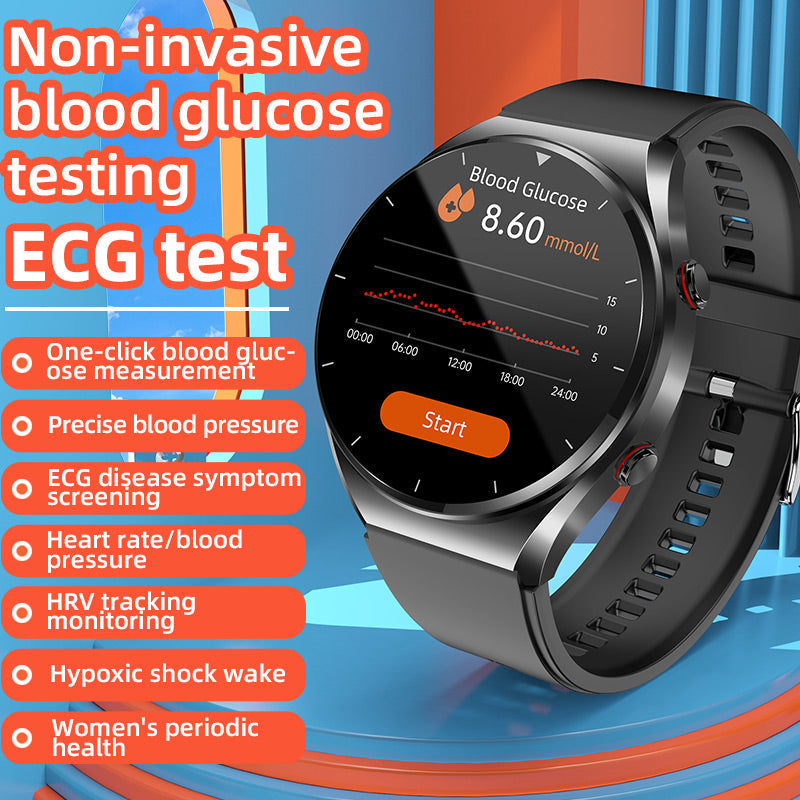One-Click Blood Sugar Blood Glucose Blood Pressure ECG HRV Heart Rate Monitor Health Smart Watch