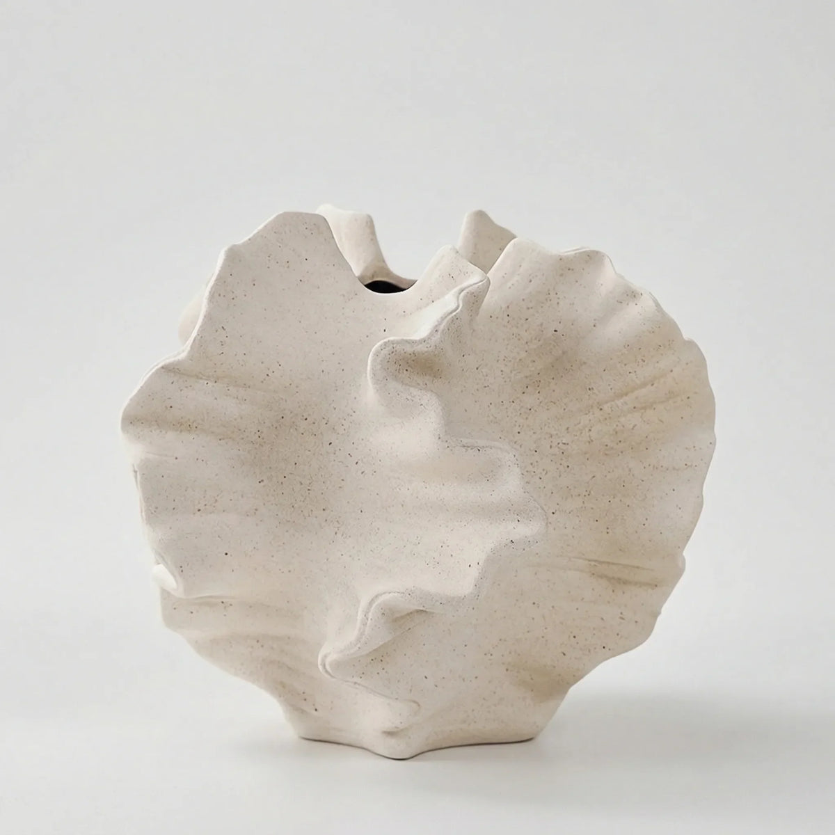 Organically Shaped Decorative Vase with Wave Texture