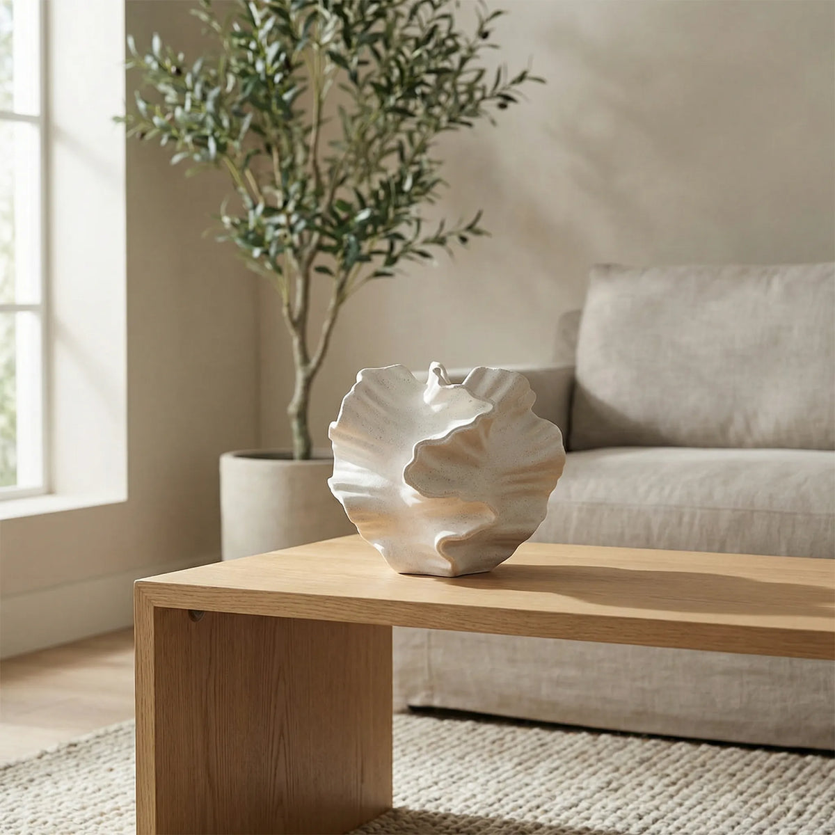 Organically Shaped Decorative Vase with Wave Texture