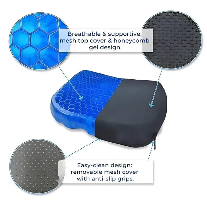 Orthopedic Gel Seat Cushion for Tailbone & Lower Back Support