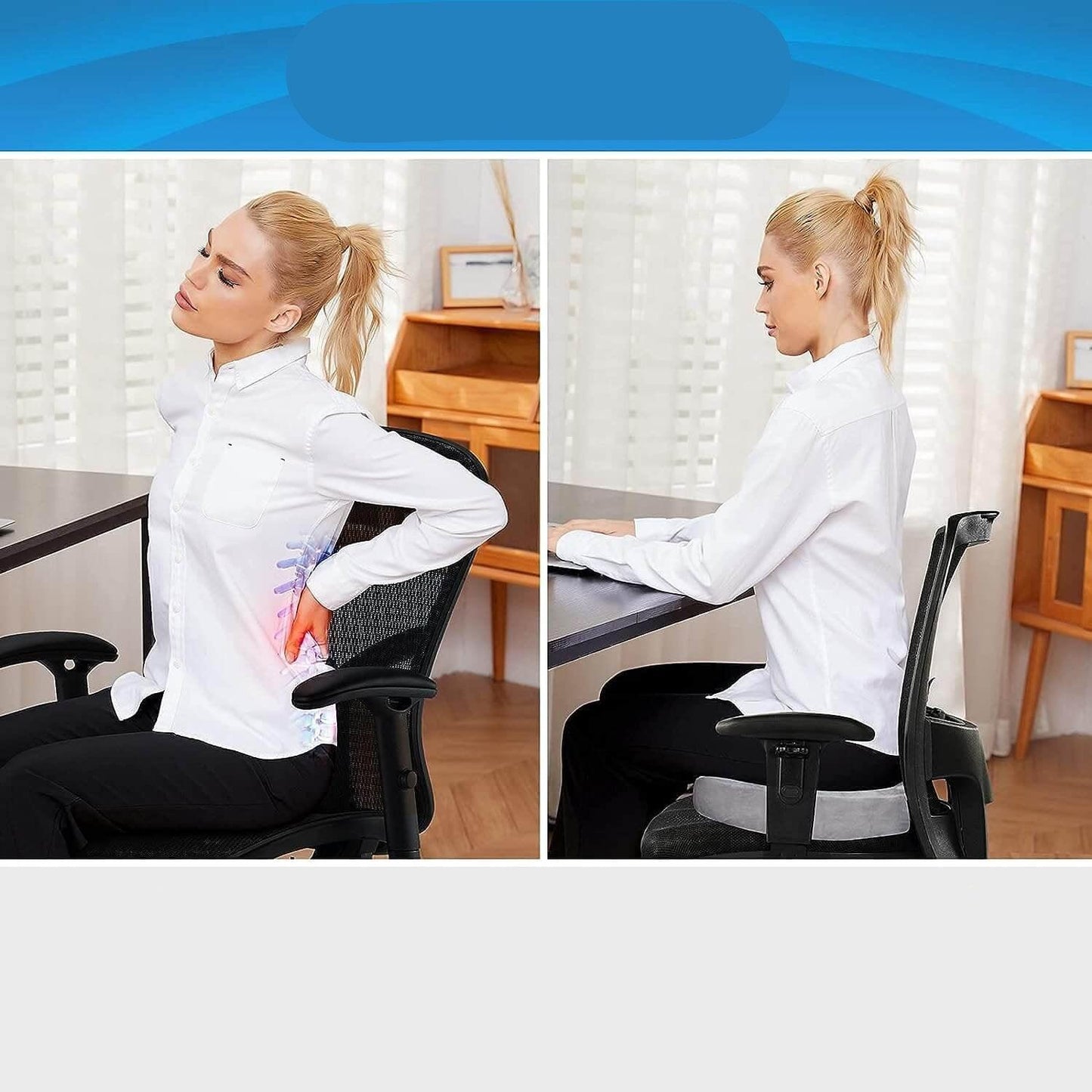 Orthopedic Seat Cushion - Ergonomic | Comfortable | Back Support