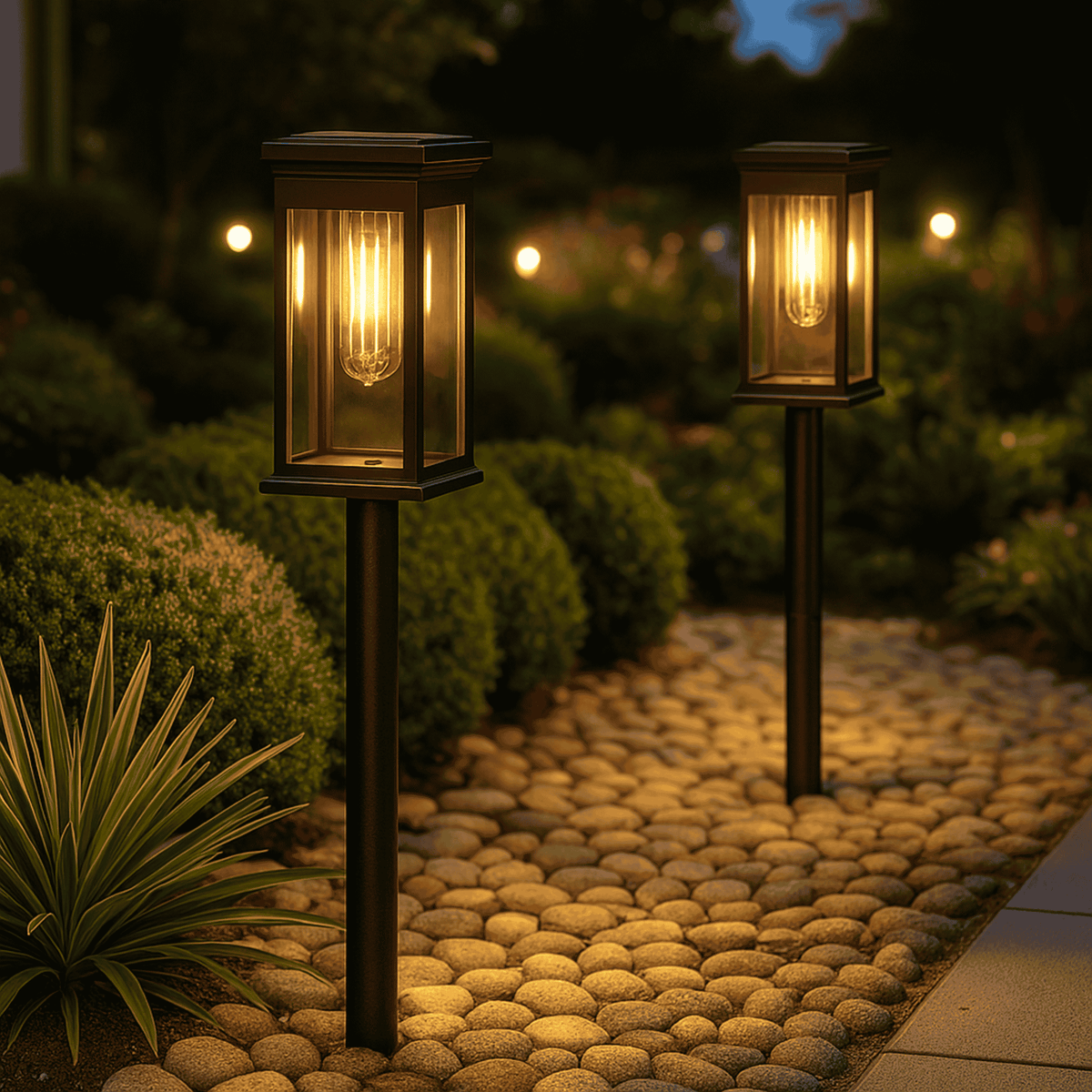 Outdoor ABS Solar LED Path Light Lantern