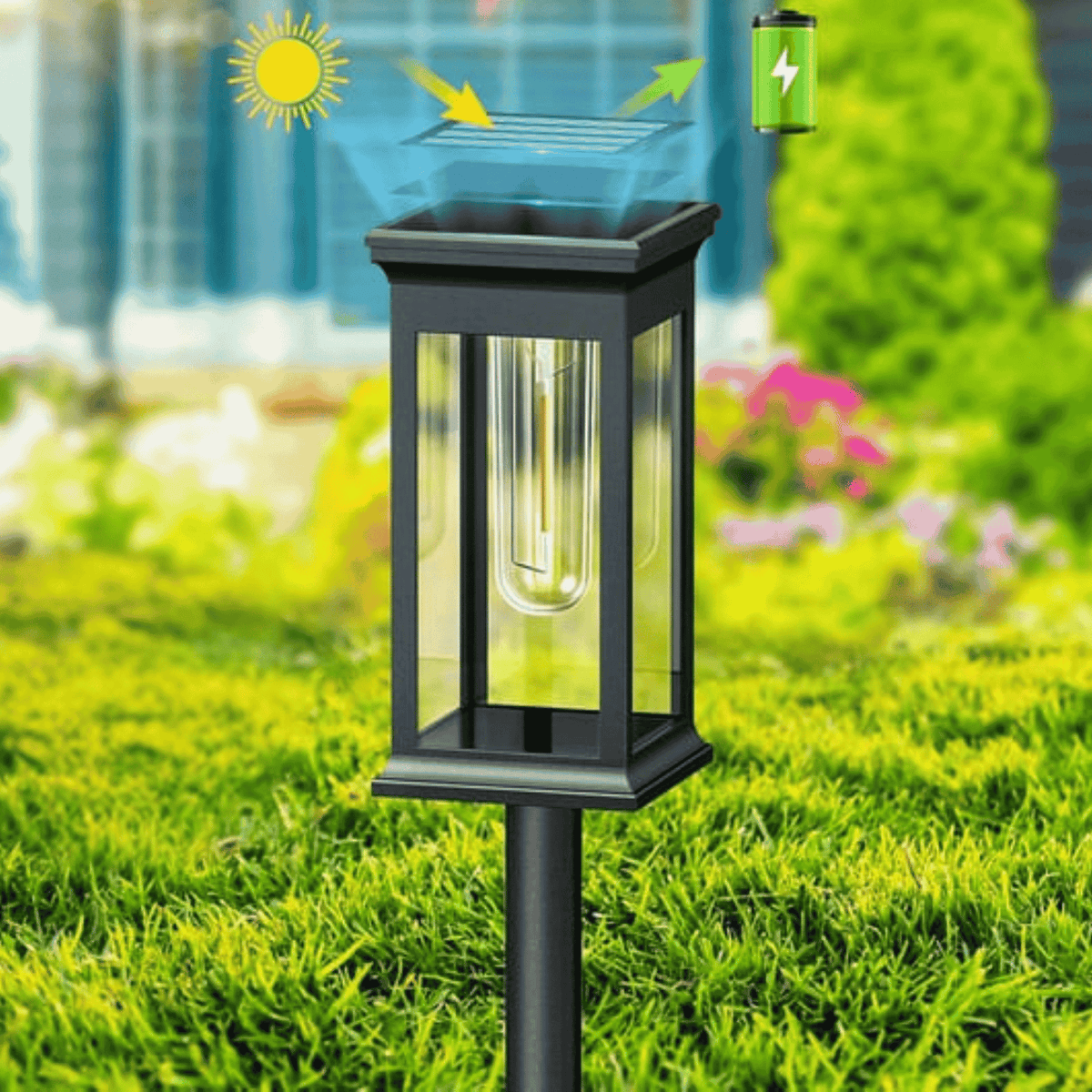 Outdoor ABS Solar LED Path Light Lantern