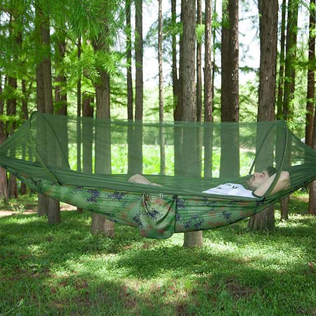 Outdoor Camping Hammock with Integrated Mosquito Net