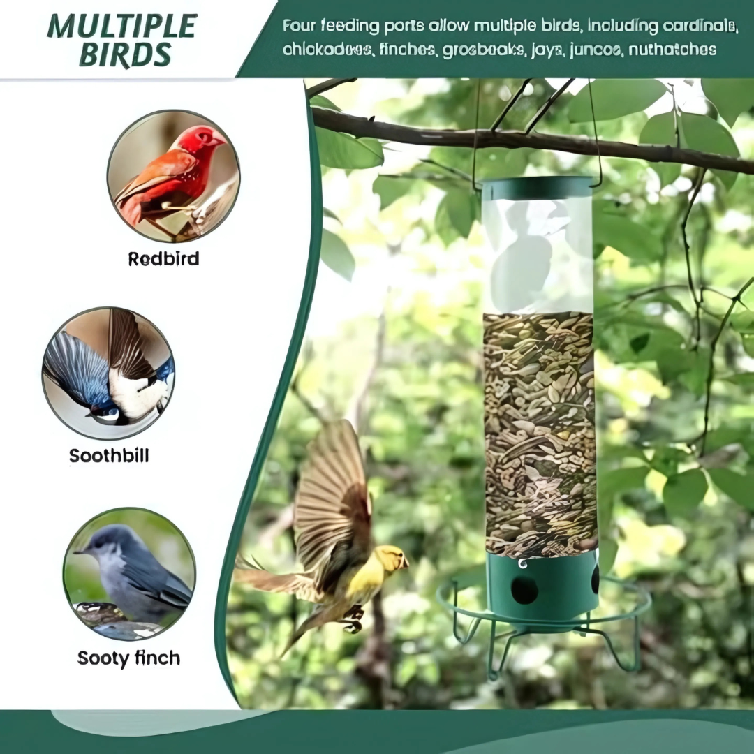 Outdoor Squirrel-Proof Bird Feeder with Spinning Perch