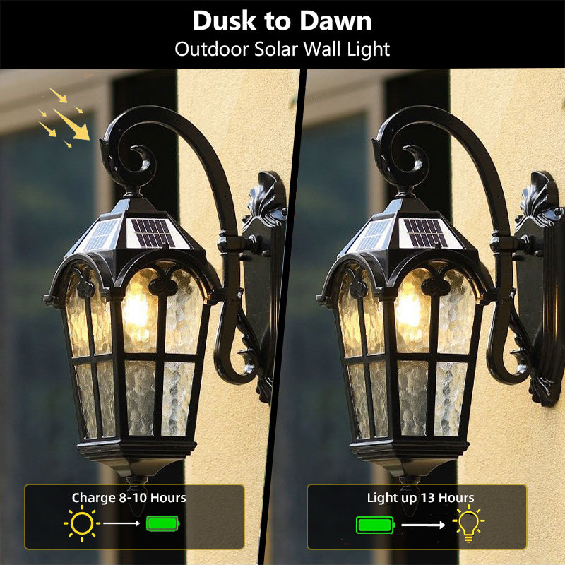Outdoor Vintage Solar Wall Light with Remote Control