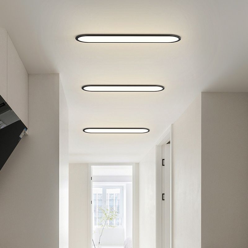 Oval Flush Mount Ceiling Light - Modern Style Fixture - Minimalist Design - Image 8