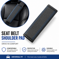 Padded Anti-Slip Quilted Seat Belt Shoulder Cushion with Reinforced Stitching
