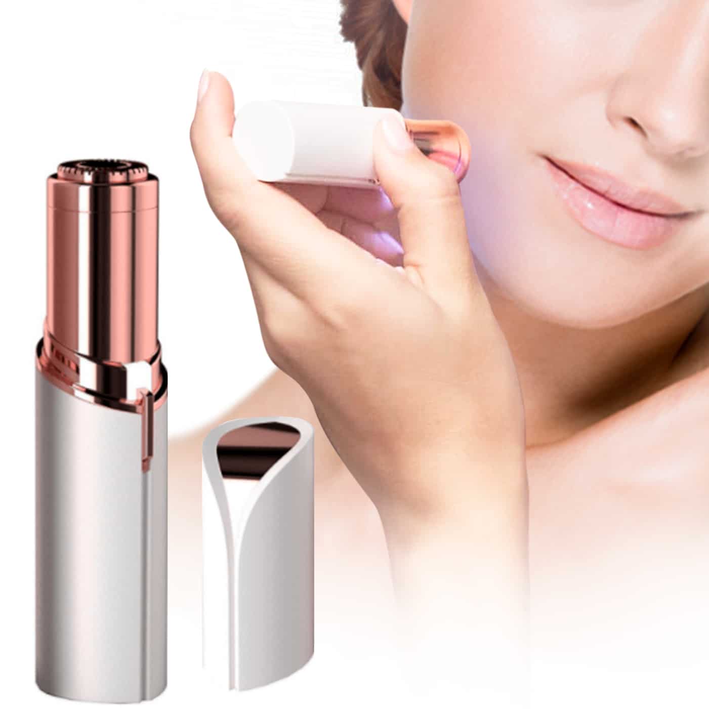 Painless Hair Remover with LED Light – Lipstick-Shaped