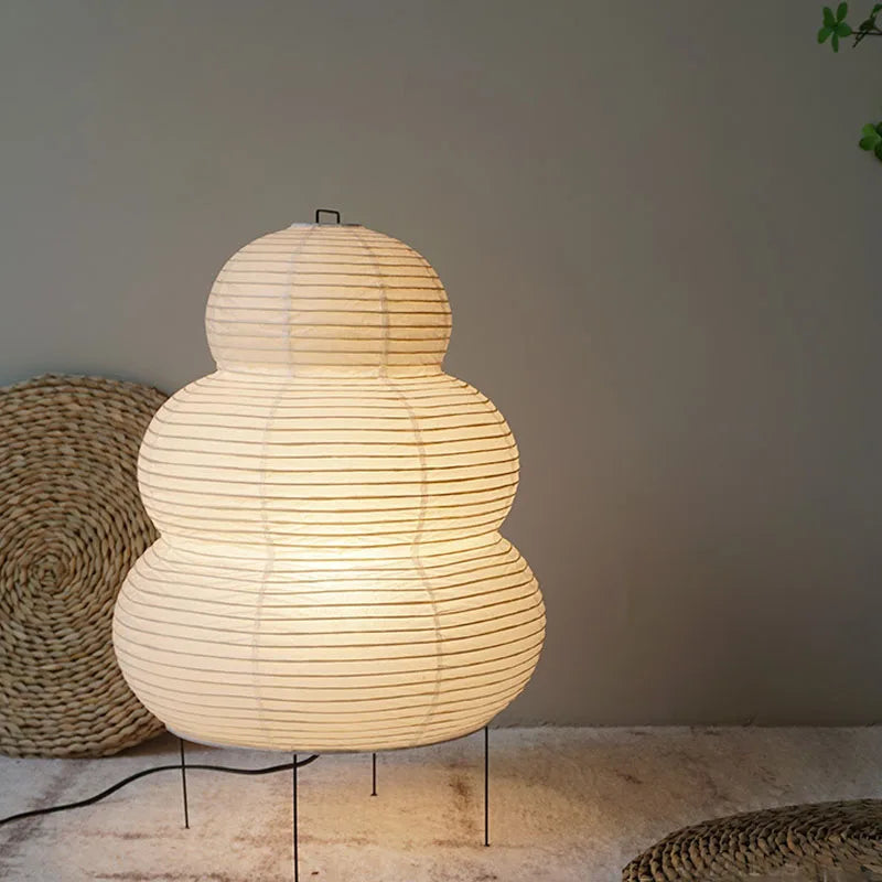 Paper Floor Lamp - Japanese Style - Dimmable Ambient Lighting - Rice Paper Lantern - Image 1