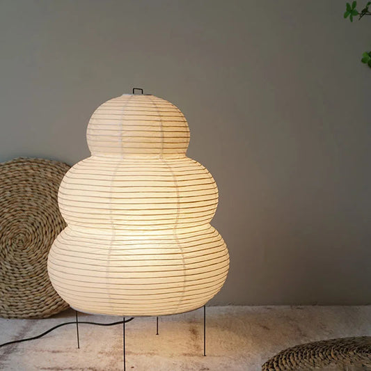 Paper Floor Lamp - Japanese Style - Dimmable Ambient Lighting - Rice Paper Lantern - Image 1