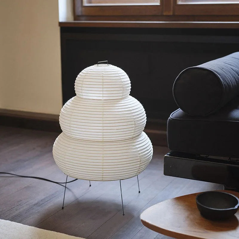 Paper Floor Lamp - Japanese Style - Dimmable Ambient Lighting - Rice Paper Lantern - Image 2