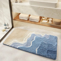 Patterned Bath Mat - Flocking Material - Coastal Style - 20"x31"