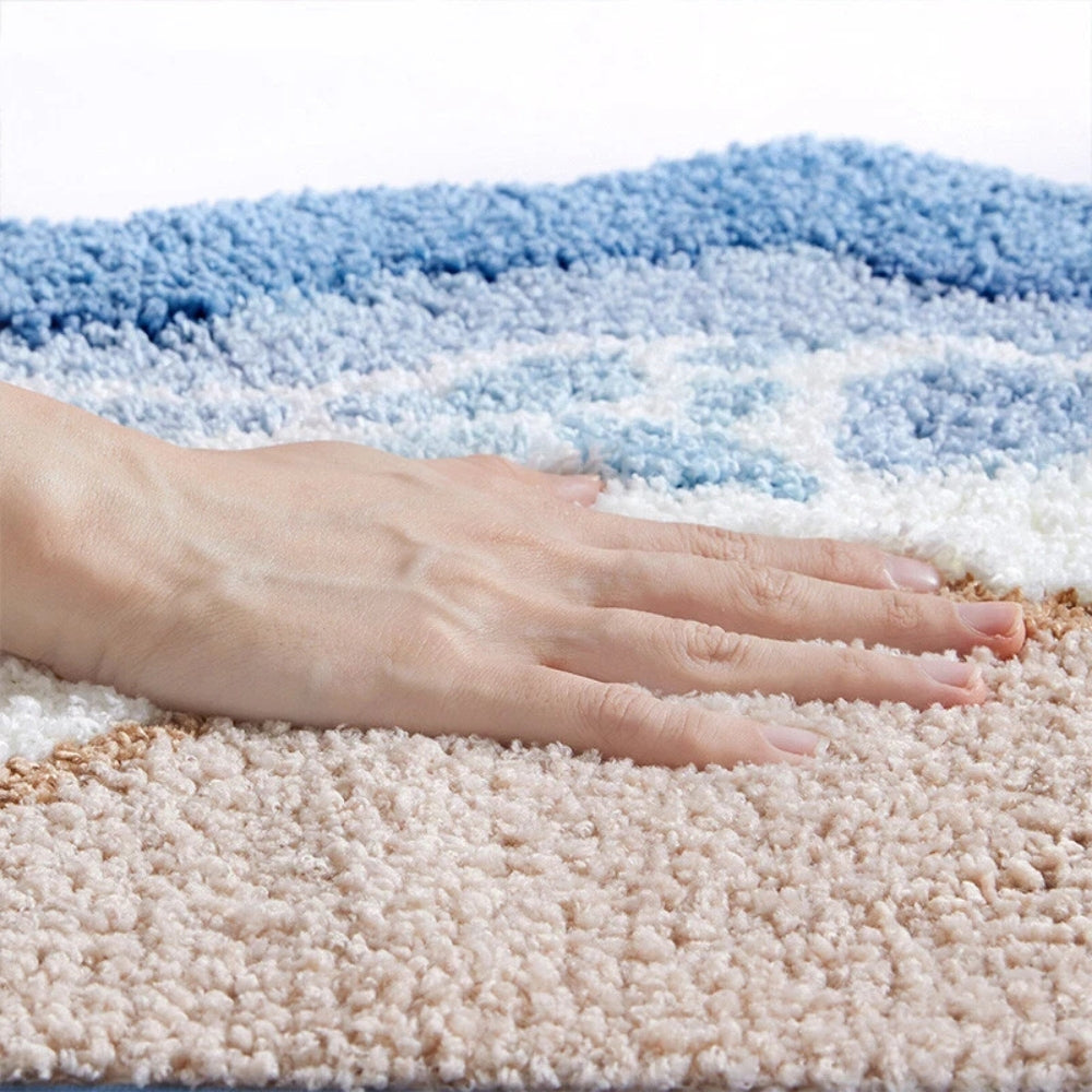 Patterned Bath Mat - Flocking Material - Coastal Style - 20"x31" - Image 3