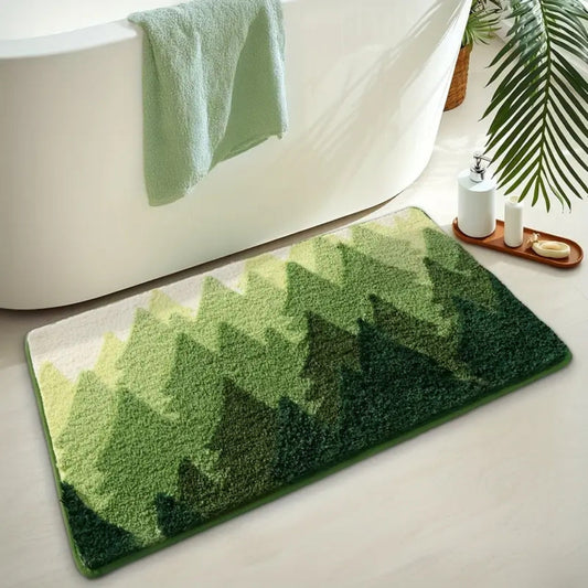 Patterned Microfiber Bathroom Mat - Non-Slip - Stylish Design - Image 1
