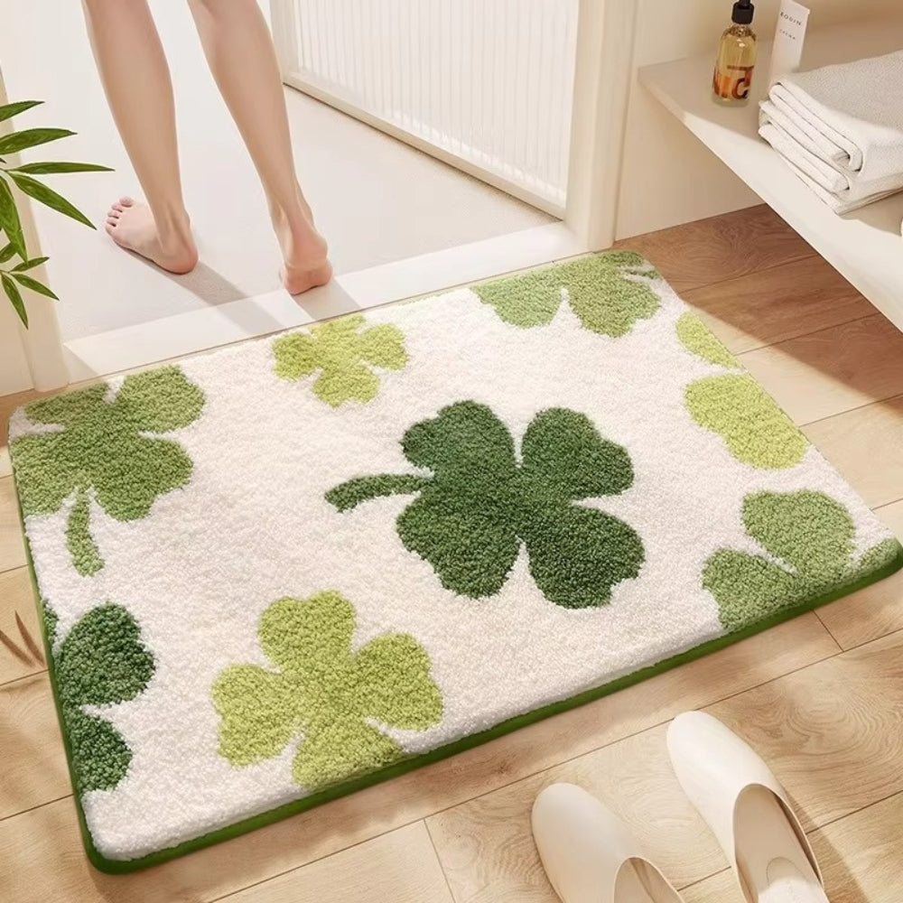 Patterned Microfiber Bathroom Mat - Non-Slip - Stylish Design - Image 2