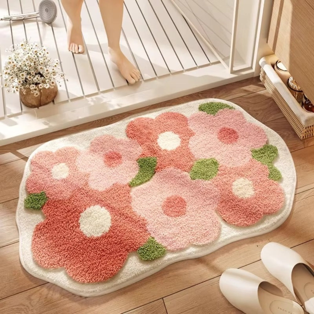 Patterned Microfiber Bathroom Mat - Non-Slip - Stylish Design - Image 3