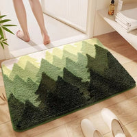 Patterned Microfiber Bathroom Mat - Non-Slip - Stylish Design