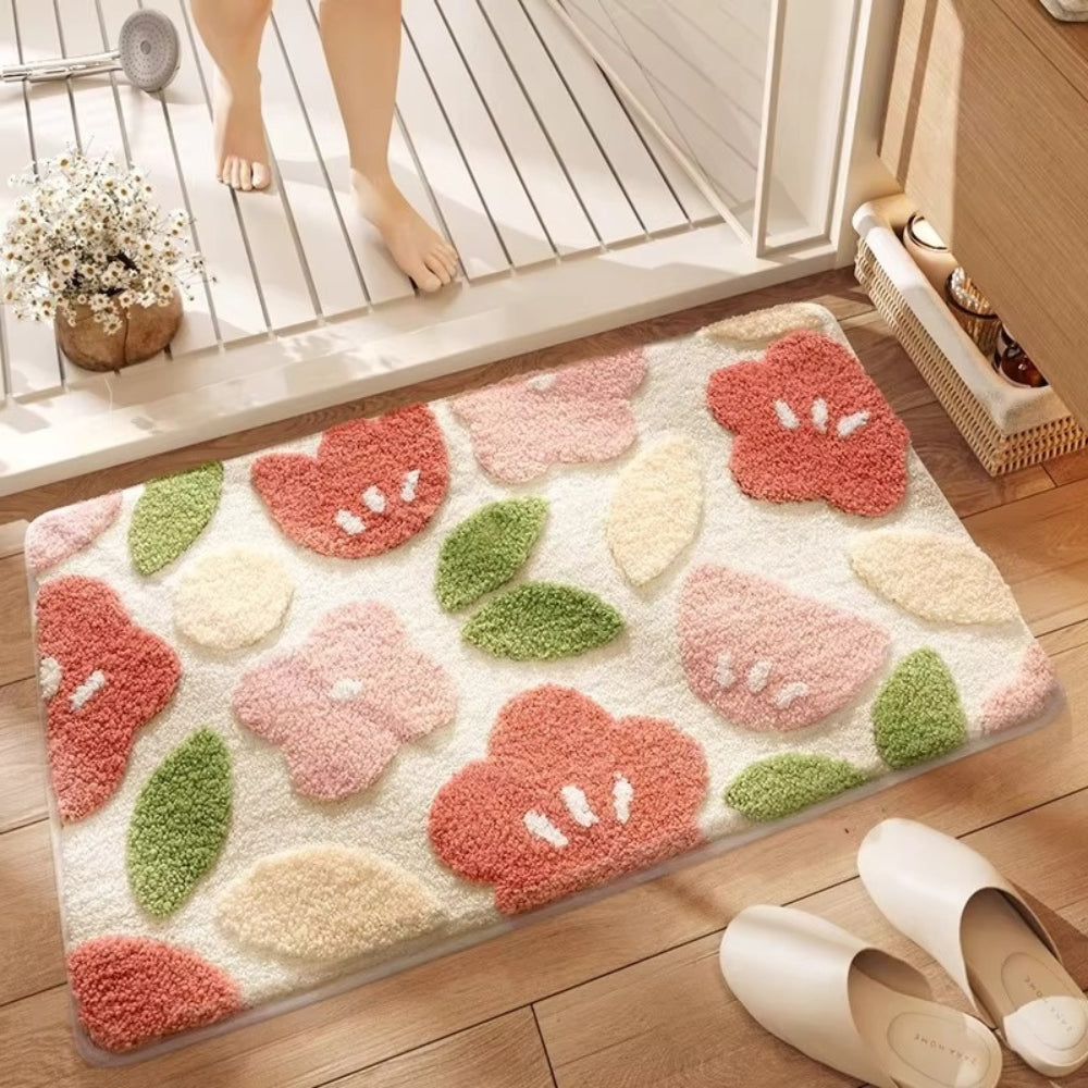 Patterned Microfiber Bathroom Mat - Non-Slip - Stylish Design - Image 5