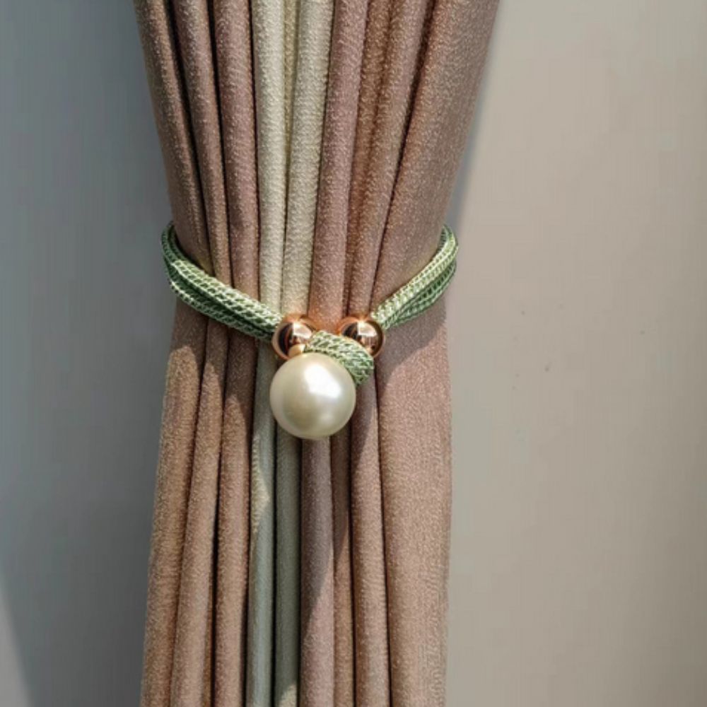 Pearl Curtain Tie Backs - Rope Binding - Set of 2 - Elegant Home Decor - Image 11