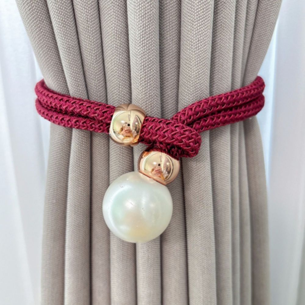 Pearl Curtain Tie Backs - Rope Binding - Set of 2 - Elegant Home Decor - Image 13