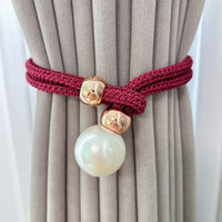 Pearl Curtain Tie Backs - Rope Binding - Set of 2 - Elegant Home Decor