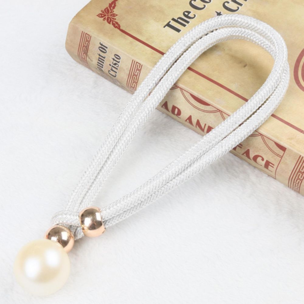 Pearl Curtain Tie Backs - Rope Binding - Set of 2 - Elegant Home Decor - Image 4