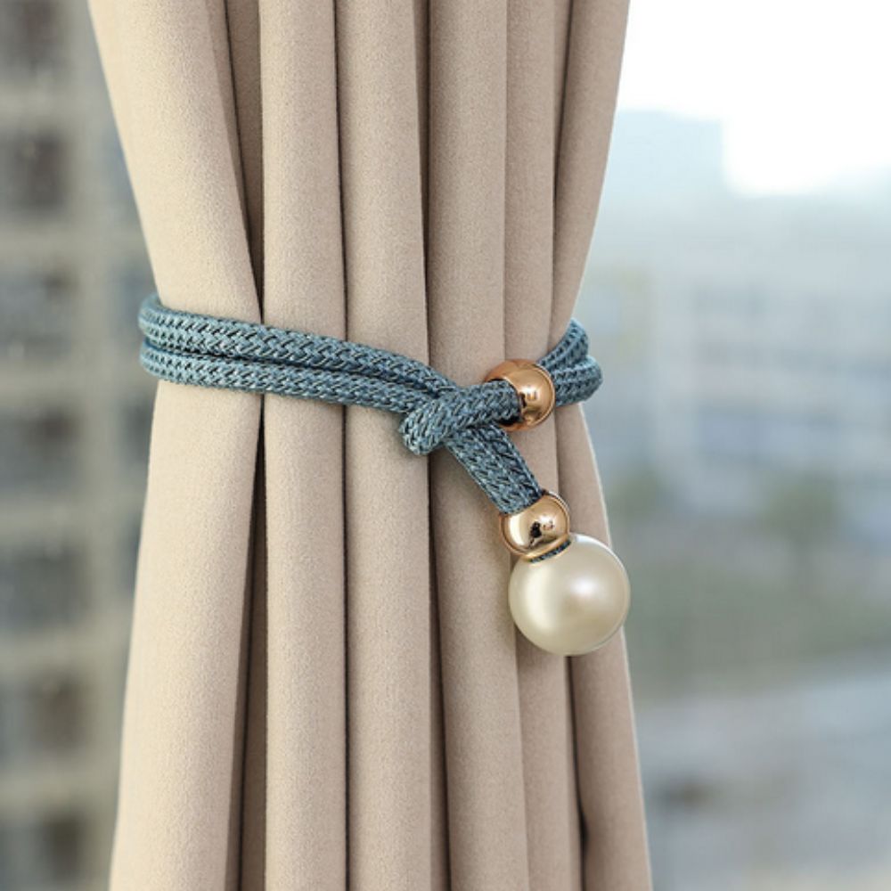 Pearl Curtain Tie Backs - Rope Binding - Set of 2 - Elegant Home Decor - Image 8