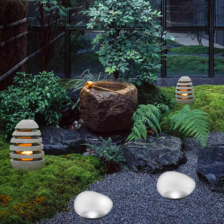 Pebble Style Solar LED Outdoor Light - Frosted Glass - Modern Garden Accent - Image 3