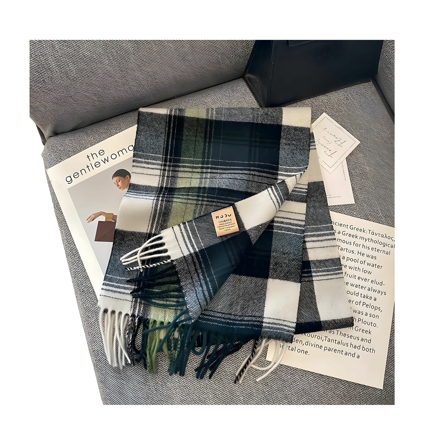 Plaid Cashmere Blend Winter Scarf - Soft and Stylish - Perfect for Women - Image 1