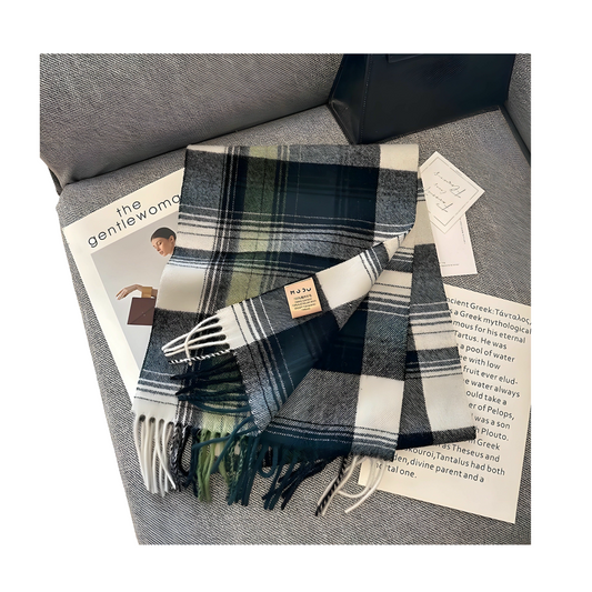 Plaid Cashmere Blend Winter Scarf - Soft and Stylish - Perfect for Women - Image 1