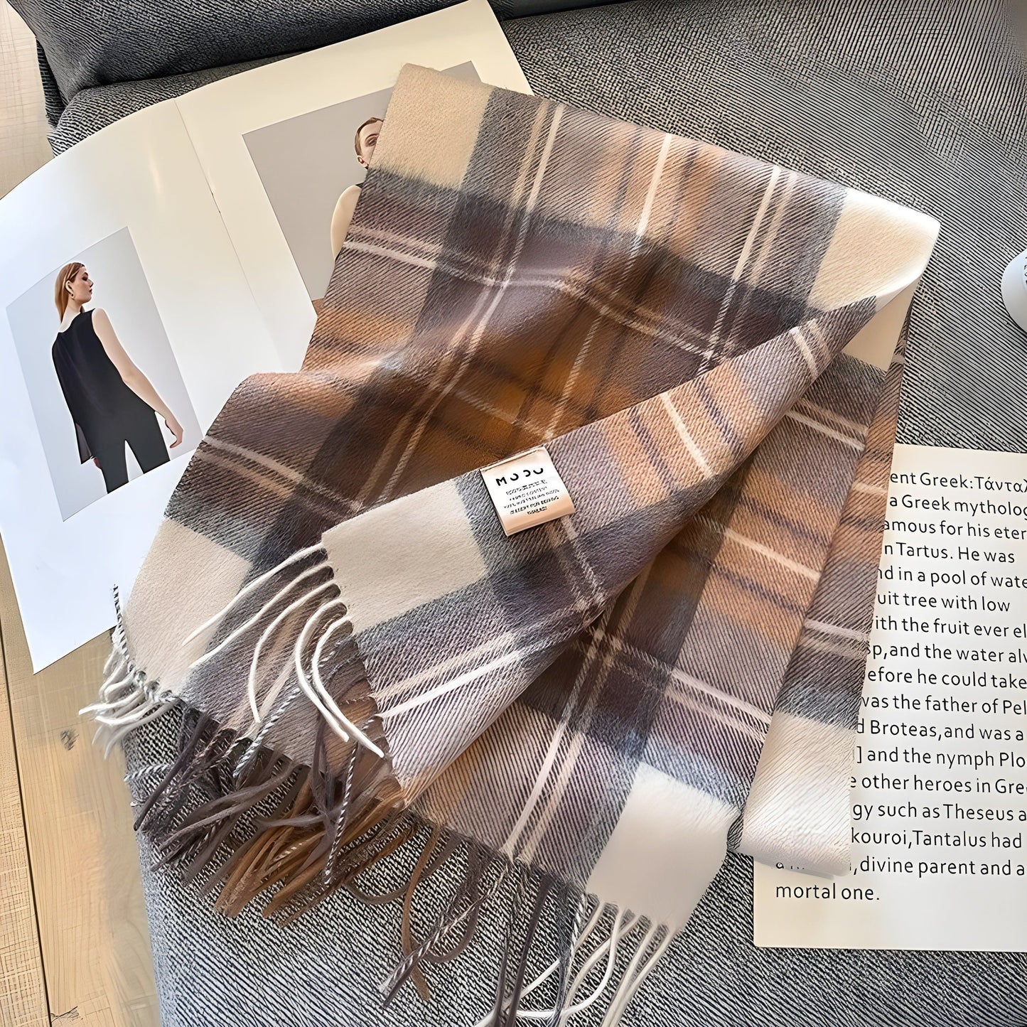 Plaid Cashmere Blend Winter Scarf - Soft and Stylish - Perfect for Women - Image 10