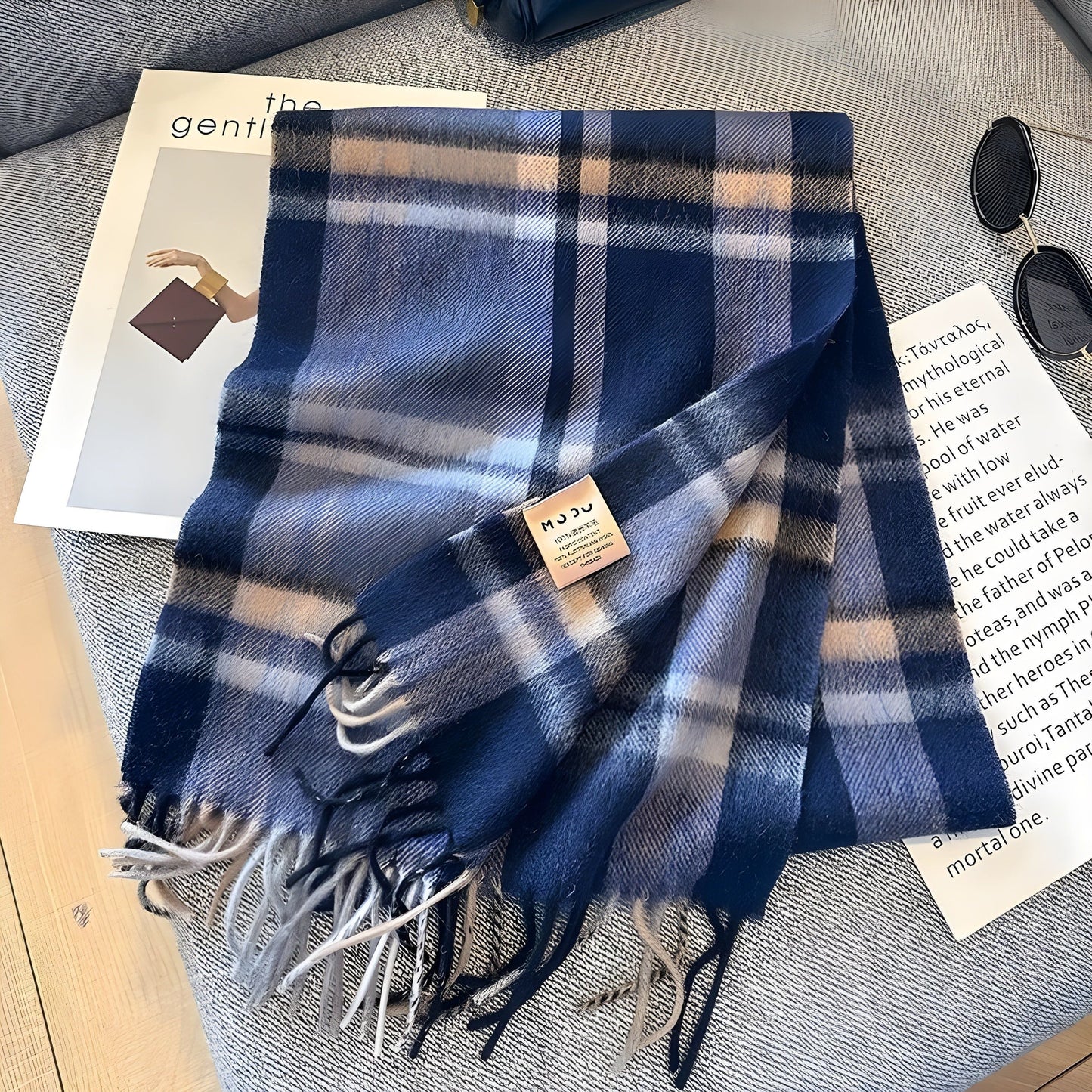Plaid Cashmere Blend Winter Scarf - Soft and Stylish - Perfect for Women - Image 11