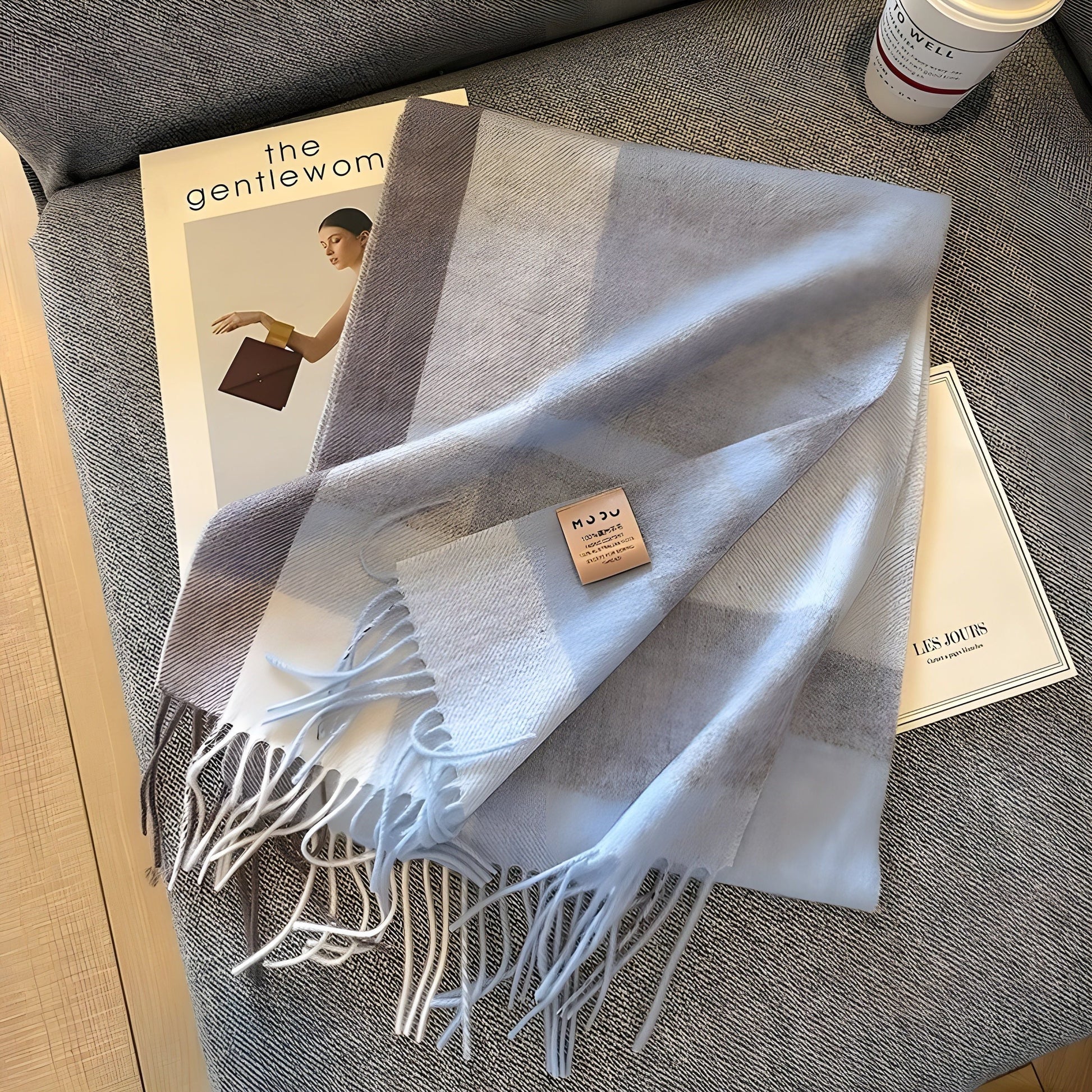 Plaid Cashmere Blend Winter Scarf - Soft and Stylish - Perfect for Women - Image 3