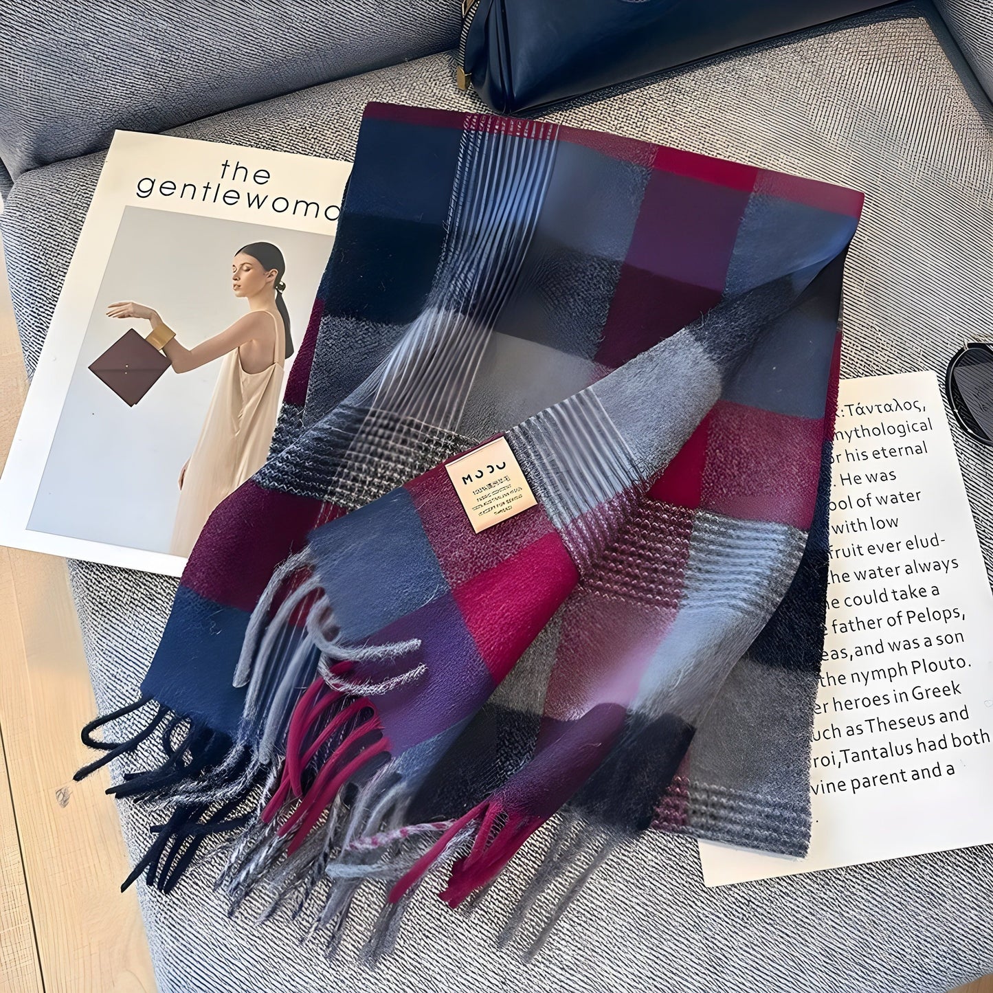 Plaid Cashmere Blend Winter Scarf - Soft and Stylish - Perfect for Women - Image 5