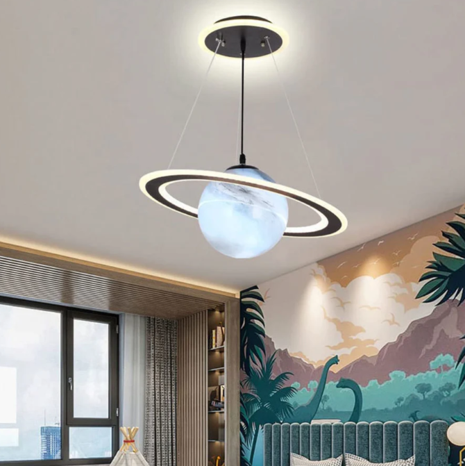 Planet Style Pendant Light - Acrylic and Iron - Stylish Ceiling Lamp - Image 1