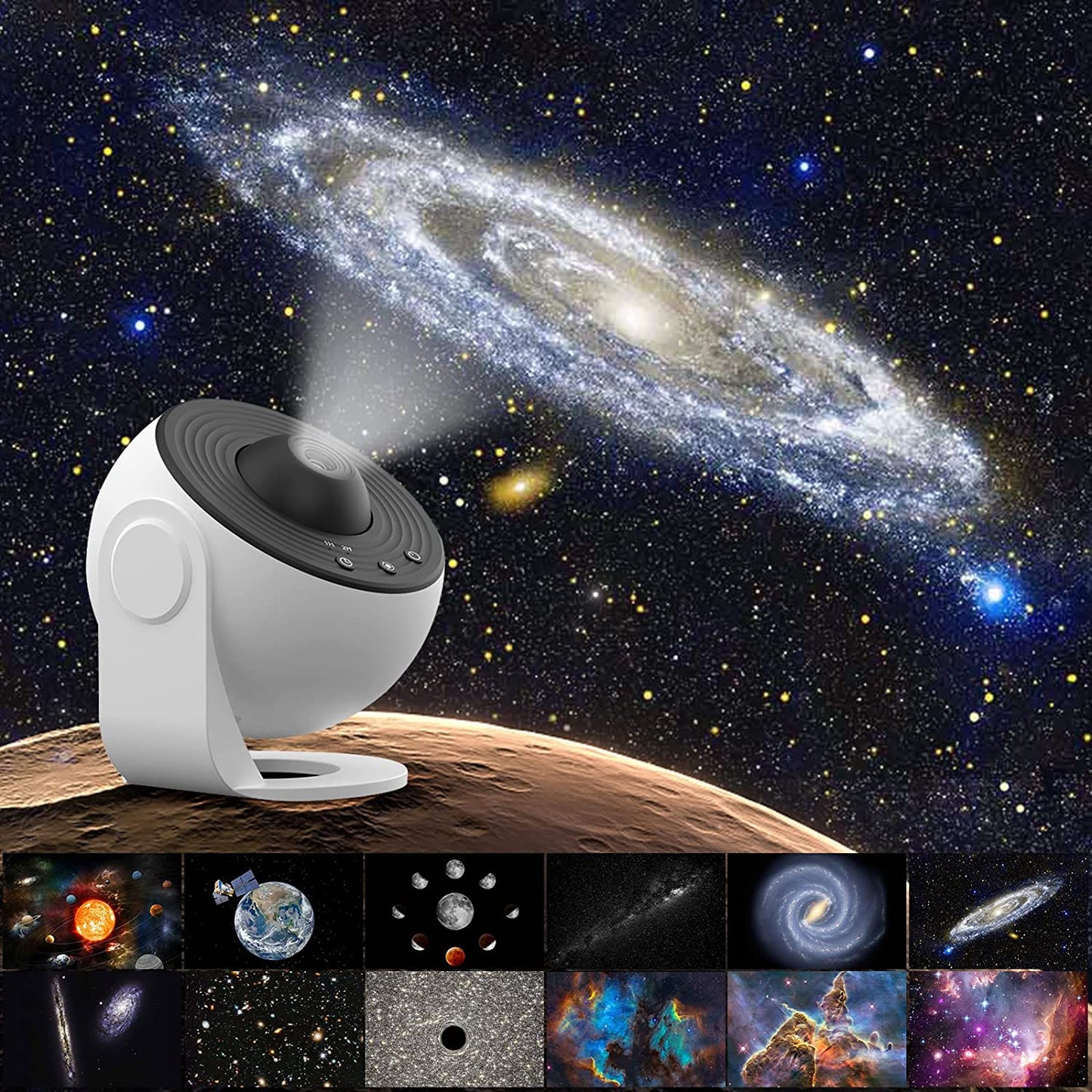 Planetarium Projector - 13 in 1 HD Galaxy Light - White ABS Material - Table Lamp - Image 1