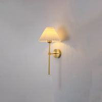 Pleated Fabric Wall Light - Wrought Iron - Vintage Style - 1-Light