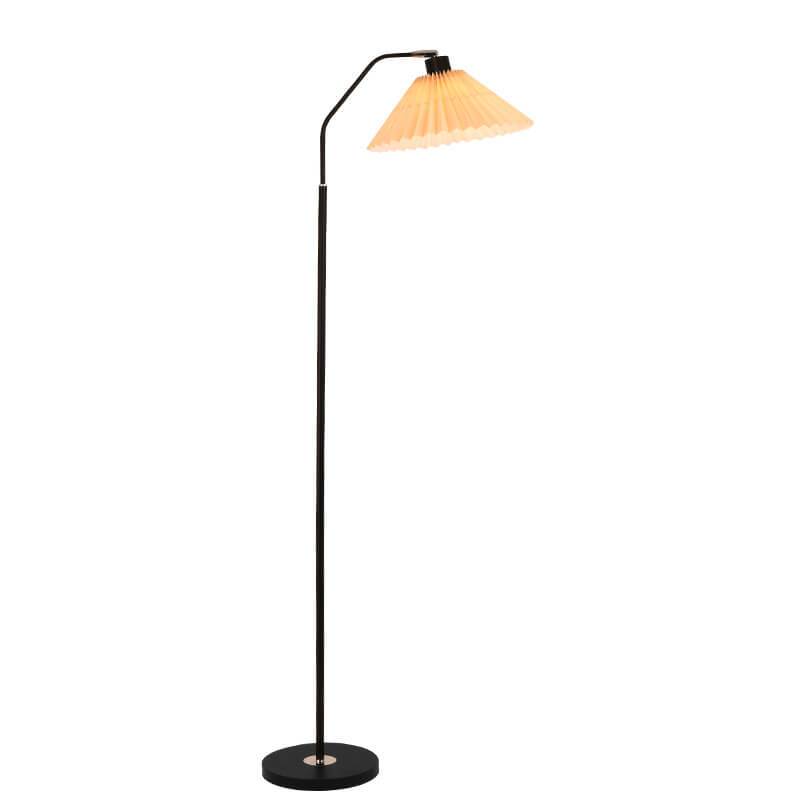 Pleated Parchment Shade Floor Lamp - Modern Standing Light - Minimalist Style - Image 1