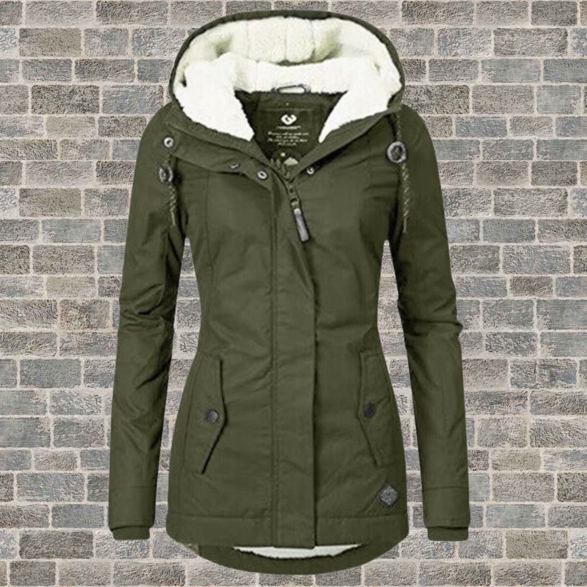 Plissé Cotton Hooded Winter Coat