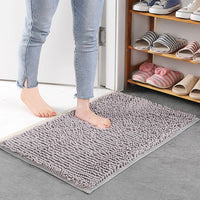 Plush Chenille Bath Mat - Soft Pile Rug - Absorbent and Non-Slip - Stylish Home Decor