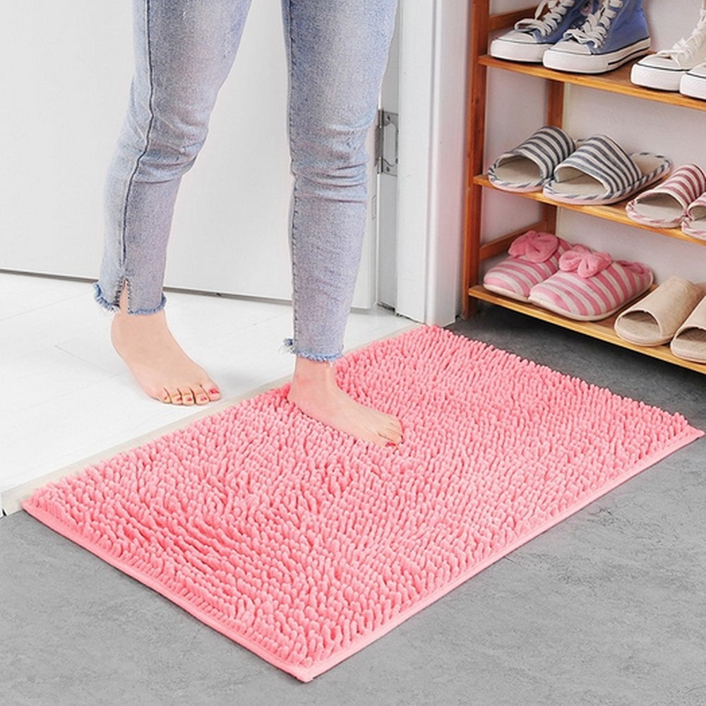 Plush Chenille Bath Mat - Soft Pile Rug - Absorbent and Non-Slip - Stylish Home Decor - Image 6