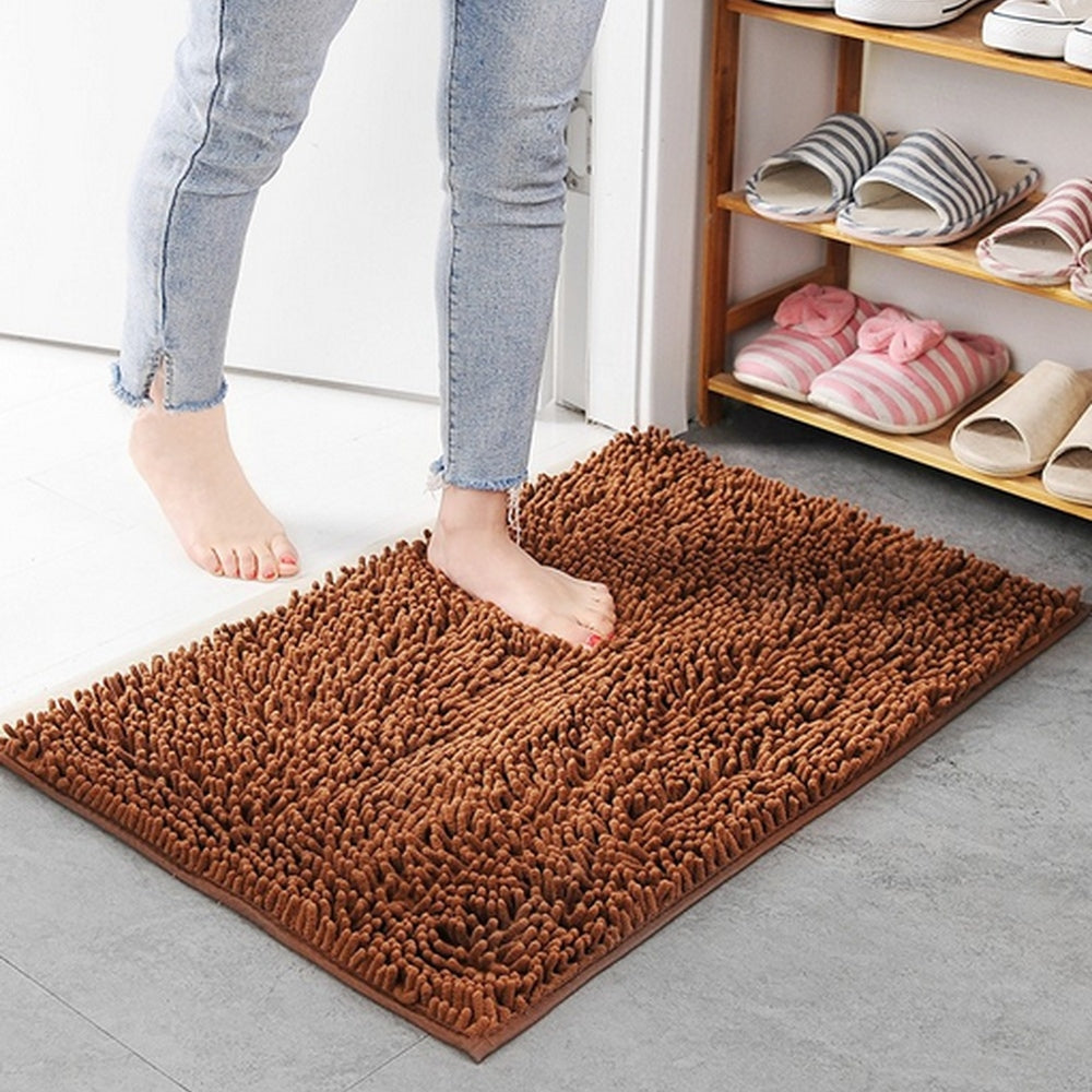 Plush Chenille Bath Mat - Soft Pile Rug - Absorbent and Non-Slip - Stylish Home Decor - Image 7