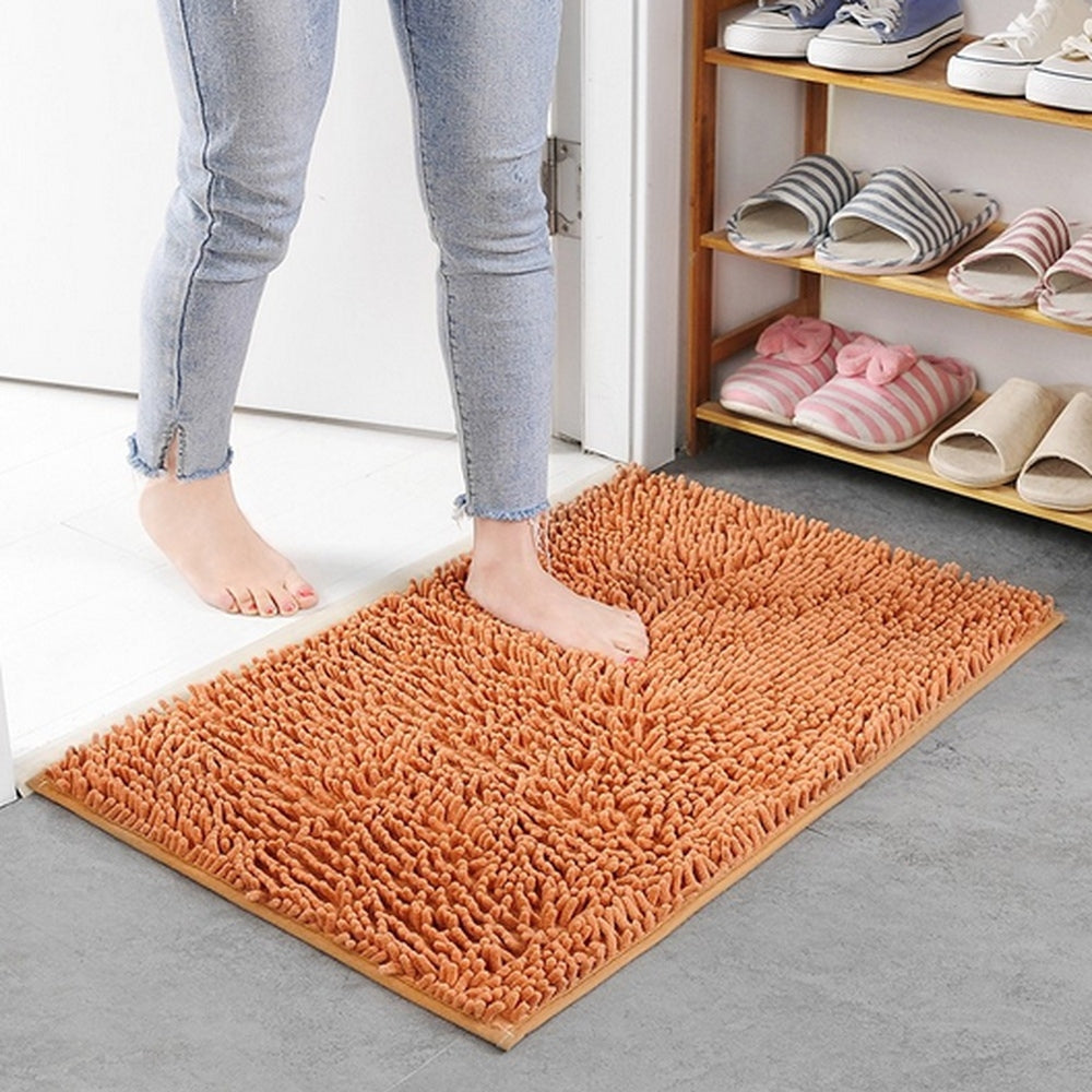Plush Chenille Bath Mat - Soft Pile Rug - Absorbent and Non-Slip - Stylish Home Decor - Image 9