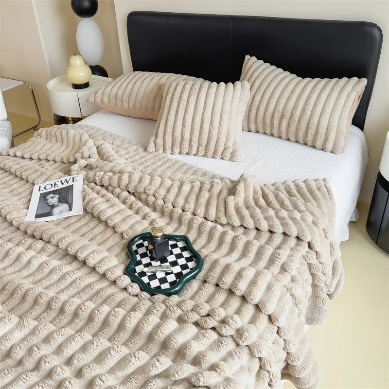 Plush Fleece Throw Blanket - Ultra Soft & Warm - Stylish Home Decor - Image 3