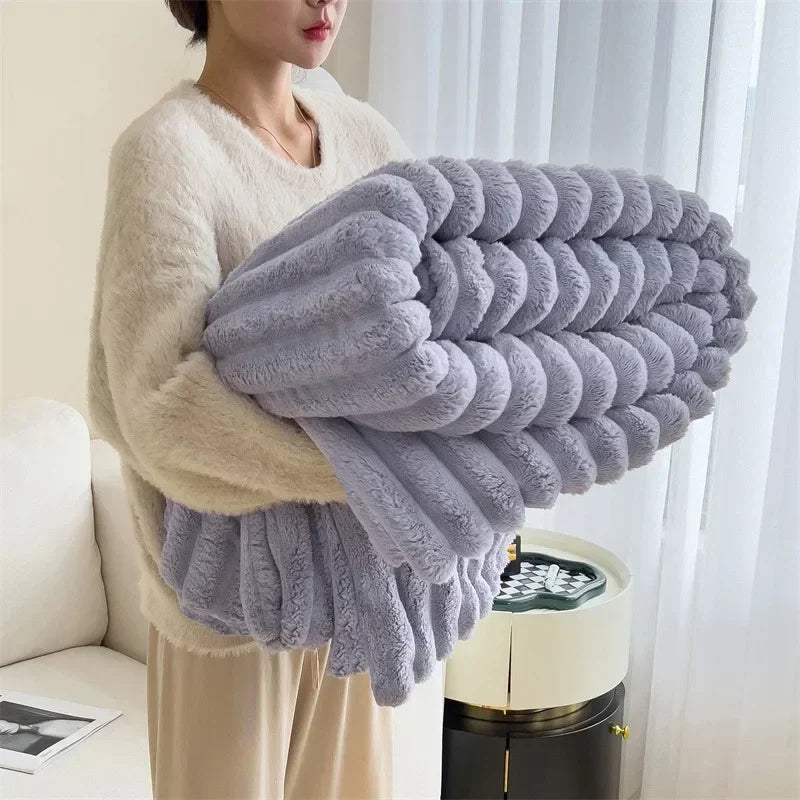 Plush Fleece Throw Blanket - Ultra Soft & Warm - Stylish Home Decor - Image 6